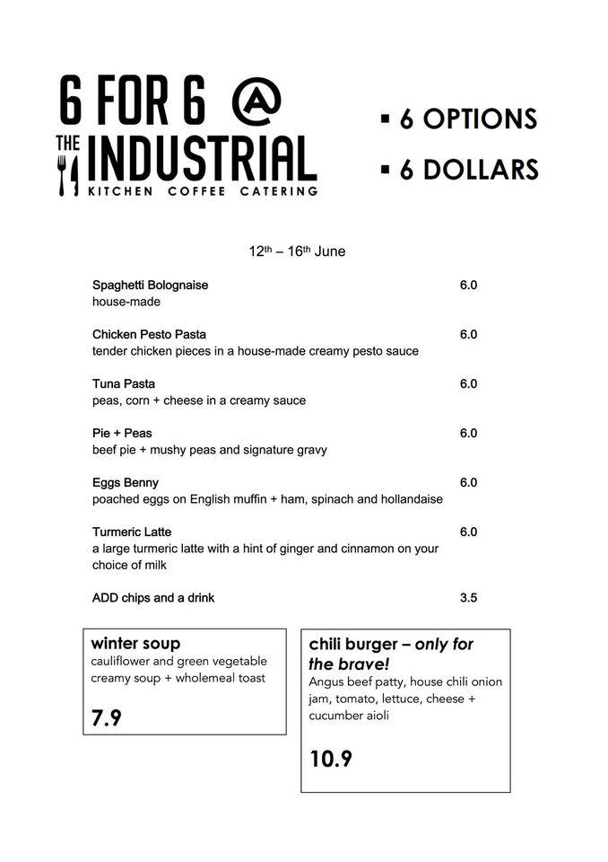 Menu at The Industrial Kitchen, Cafe and Catering, Nerang