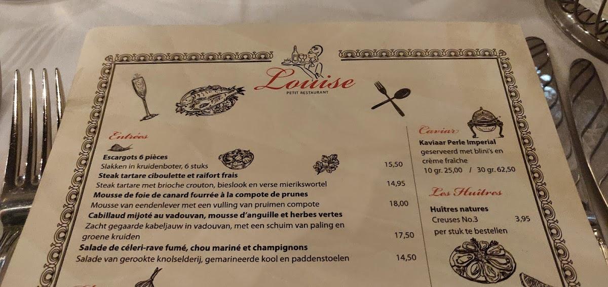 Speisekarte von Louise Petit Restaurant, Rotterdam