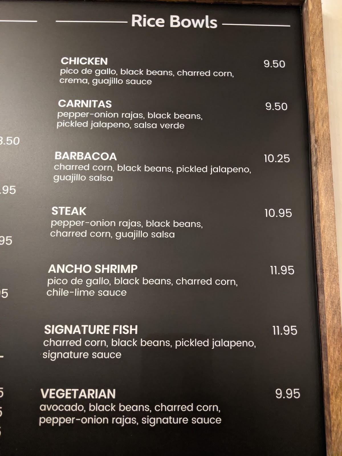 Menu at Fish Taco Tysons restaurant, Tysons