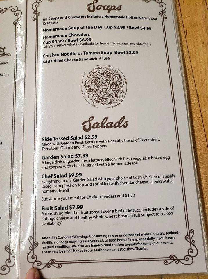 Menu at 95Er Market restaurant, Howland