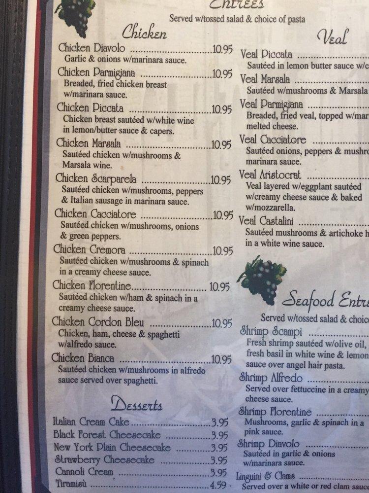 Menu at Frenkie's Pasta & Pizza pizzeria, Hillsboro