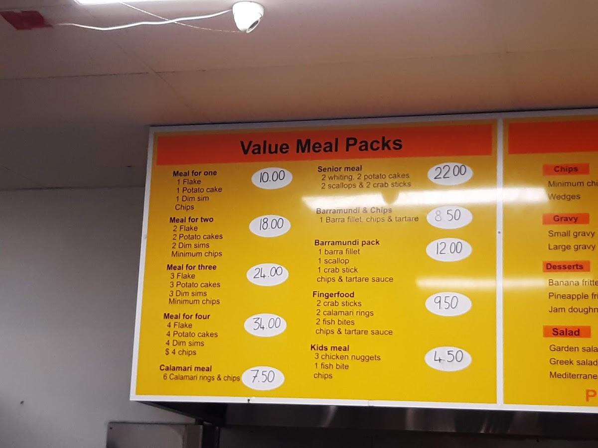 Menu at Gippy Fish N Chips restaurant, Drouin
