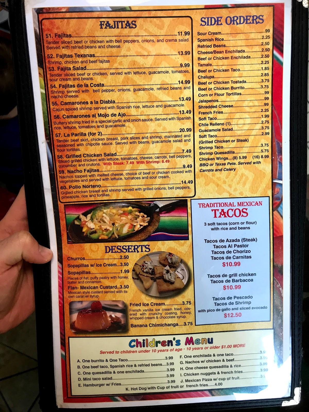 Menu at El Rio Mexican Restaurant, Butner, 316 Central Ave