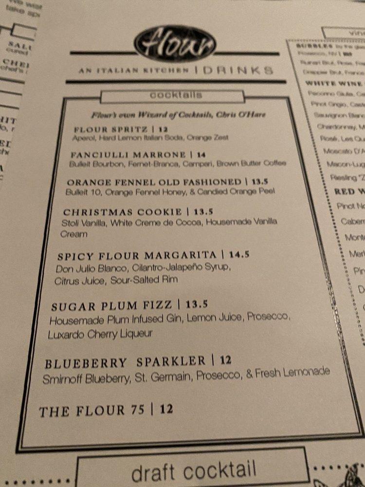 Menu at Flour Restaurant, Moreland Hills