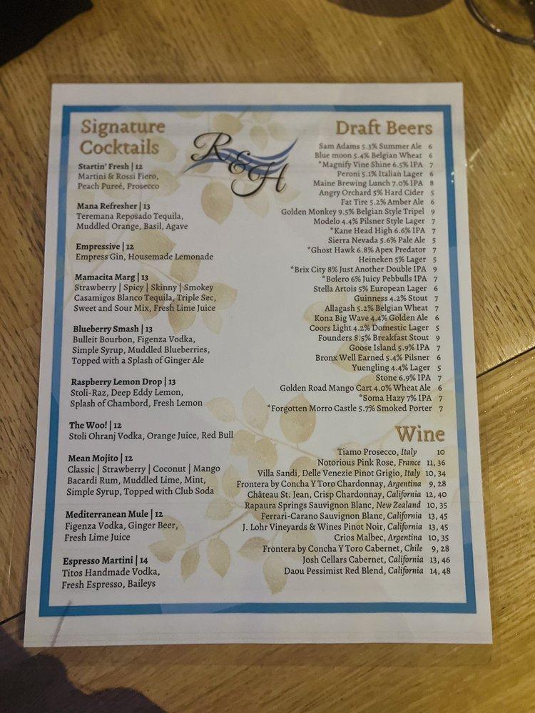 Menu at River & Henley Bar and Restaurant, New Milford