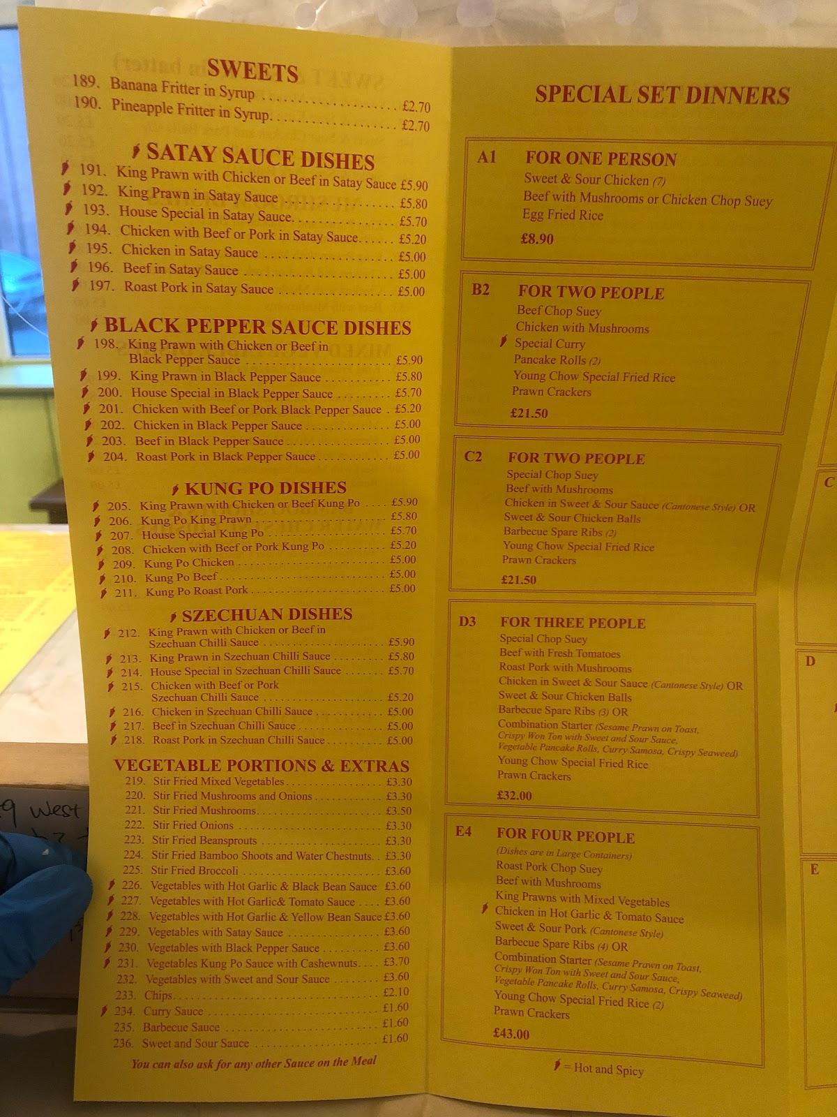 Menu at CHINESE CHEF restaurant, Retford