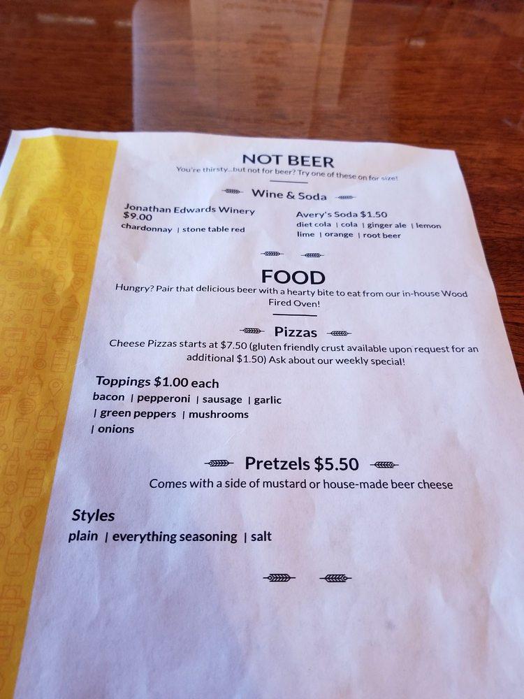 Menu at Five Churches Brewing pub & bar, New Britain