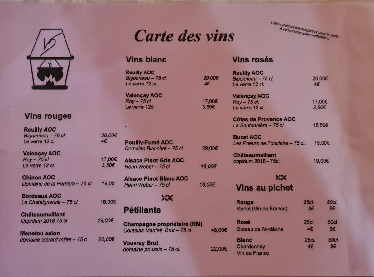 Menu au Auberge du Vieux Domaine Vierzon restaurant, Vierzon