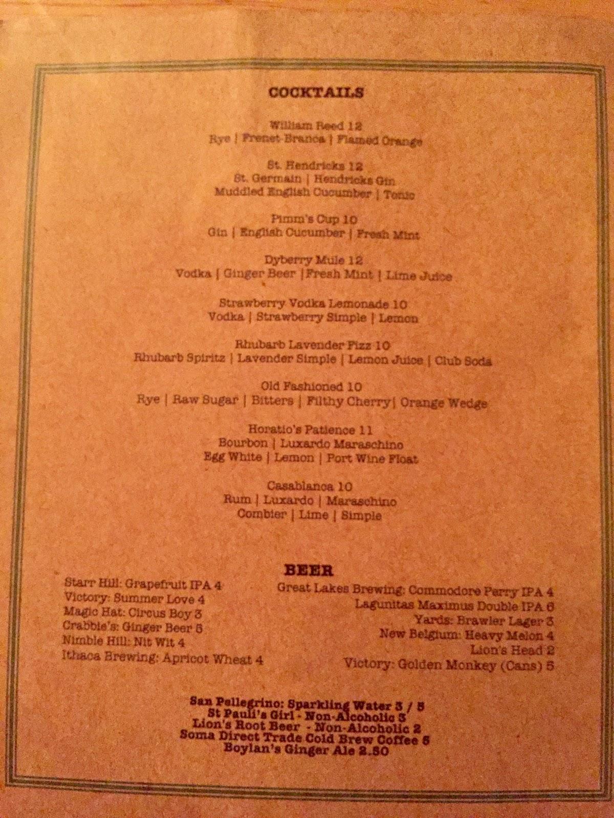 Menu at Dyberry Forks pub & bar, Honesdale