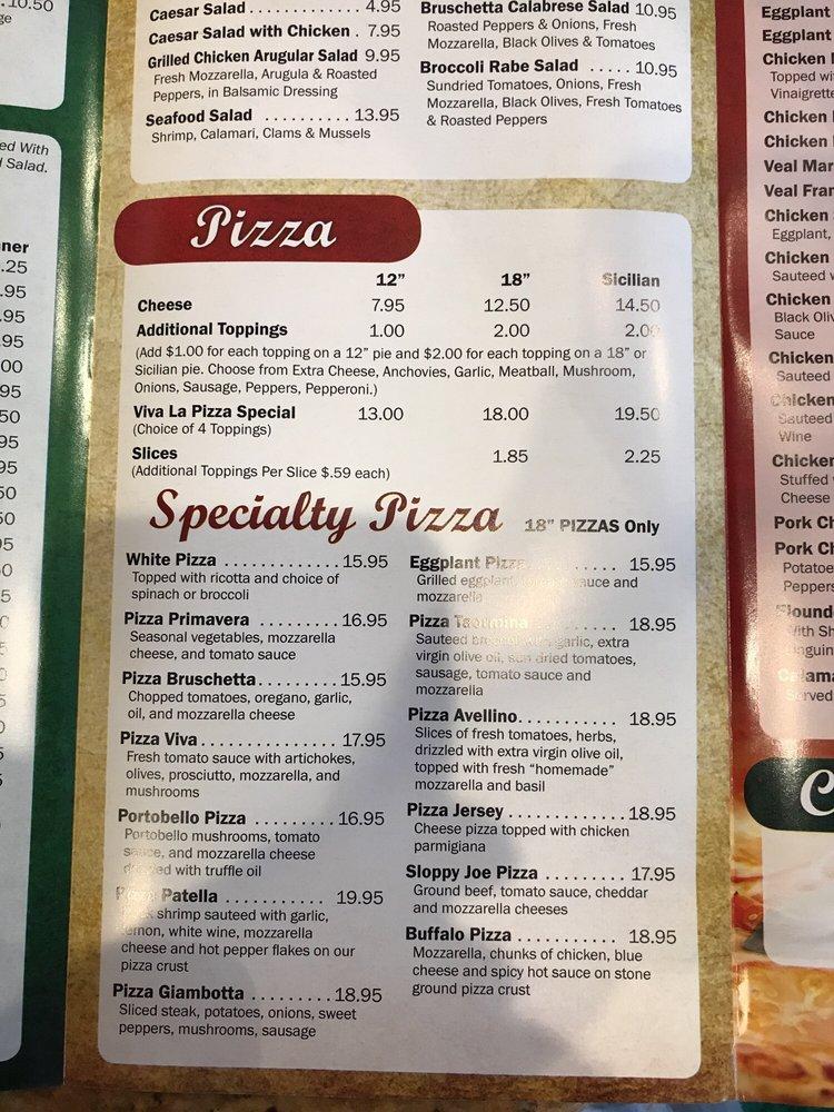 Menu at Viva la Pizza pizzeria, Woodland Park