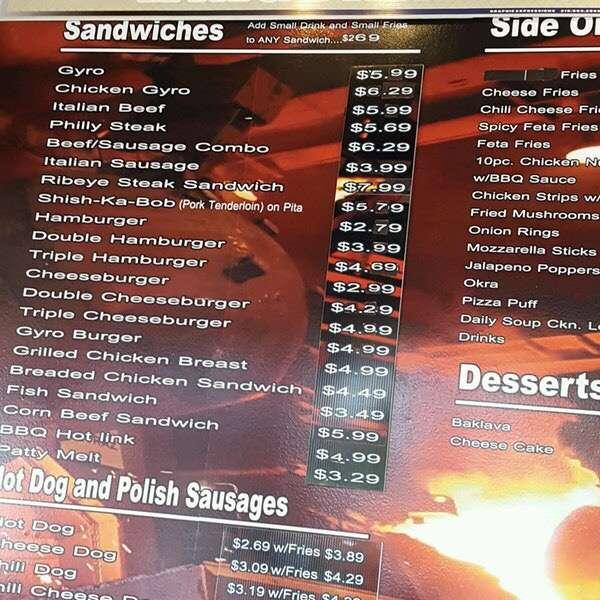 Menu at King Gyro Merrillville restaurant, Merrillville