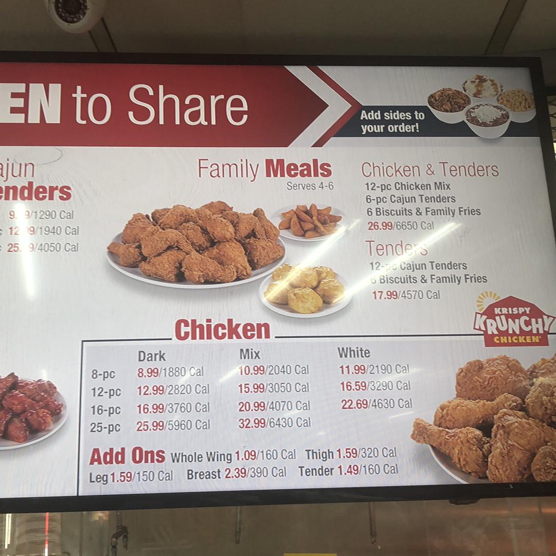 Menu At Krispy Krunchy Chicken Restaurant Detroit W 7 Mile Rd