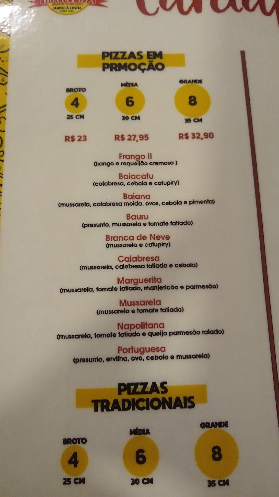 Bonna Pizza cardápio