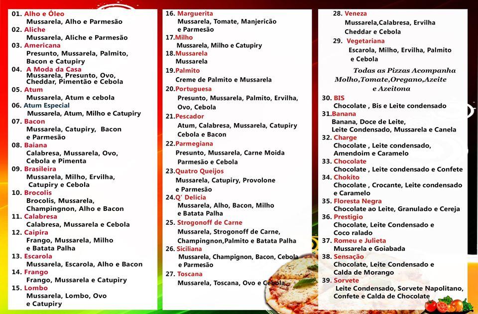 Duni Pizza cardápio
