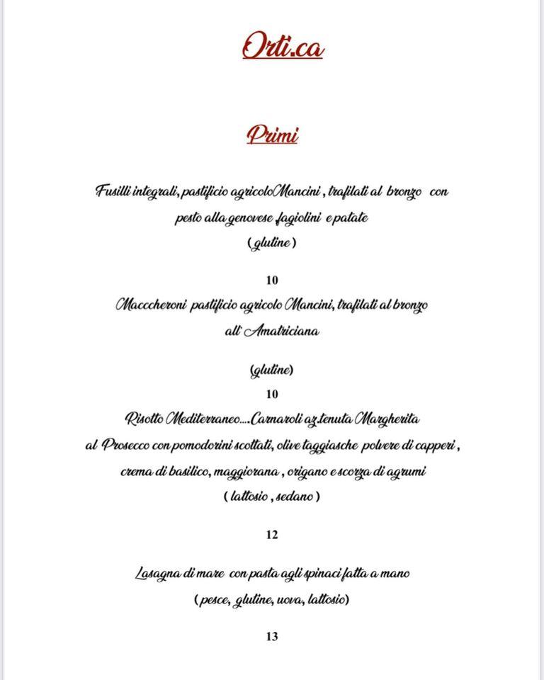 Menu di Ristorante Ca Dal Cüsu 