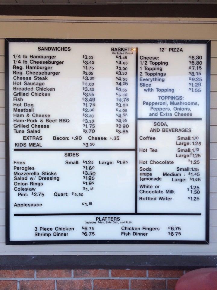 Menu at May's DriveIn Lewisburg restaurant, Milton