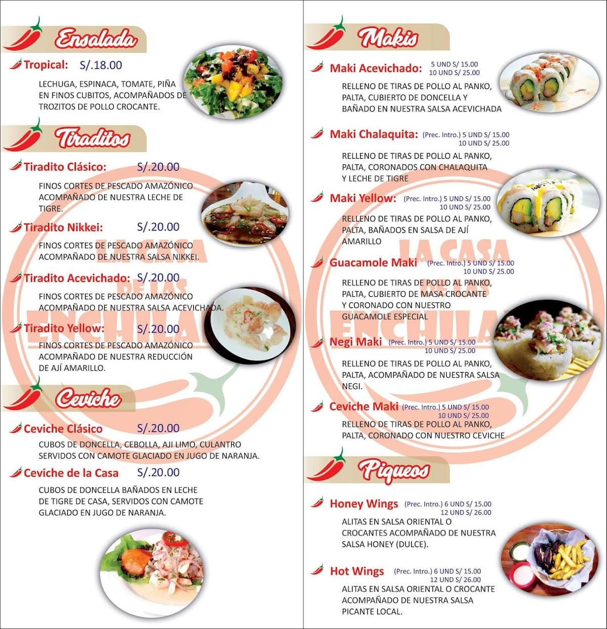 Carta del restaurante La Casa De Las Enchiladas, Iquitos