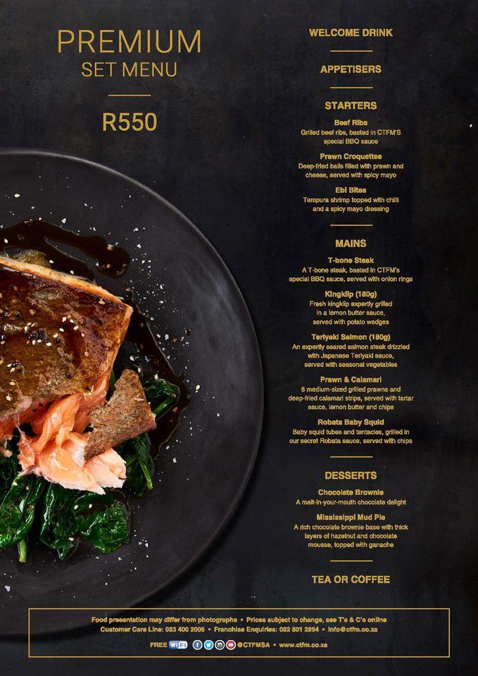 Menu at Cape Town Fish Market Langebaan restaurant, Langebaan