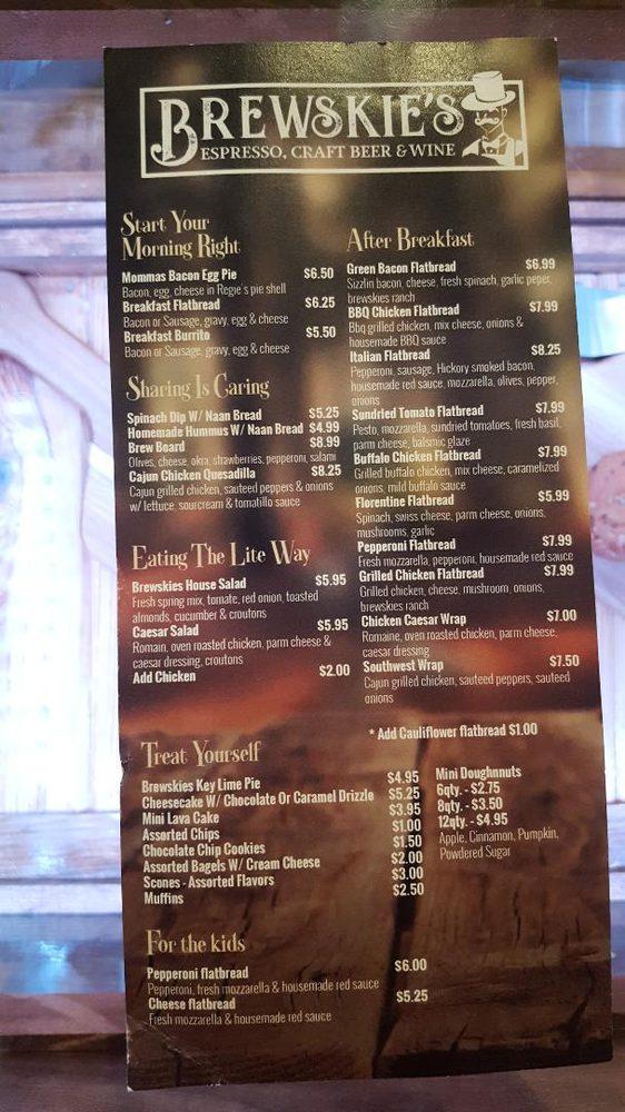 Menu at Brewskie’s pub & bar, Asheboro