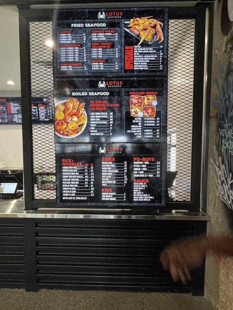 Menu at Lotus Seafood restaurant, Houston, Southwest Fwy