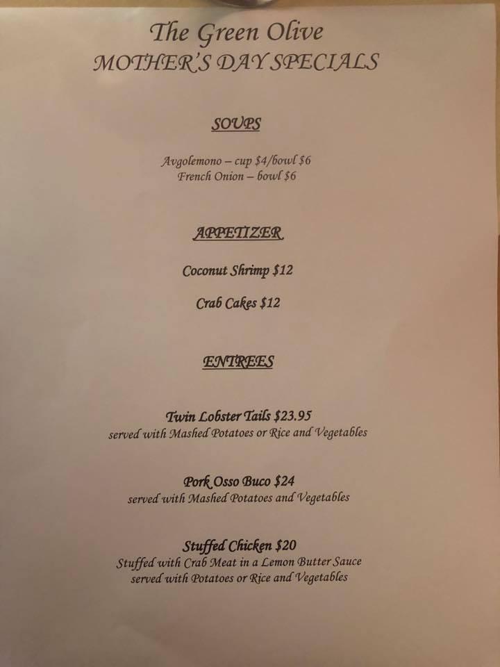 Menu at The Green Olive Wantage restaurant, Sussex, 1 Libertyville Rd