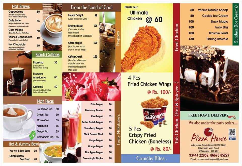 Menu at Pizzahouse uthangarai, Krishnagiri