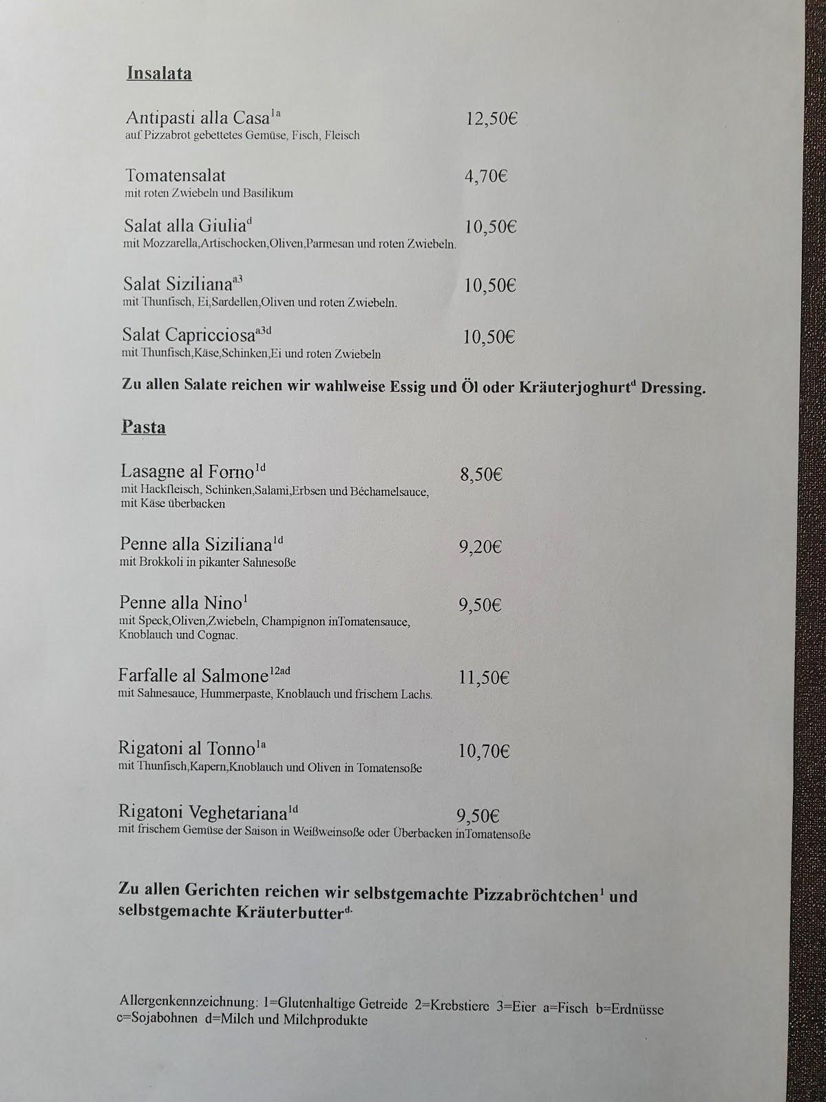 Speisekarte von Trattoria "Pasta e Vino" Pizzeria, Cottbus