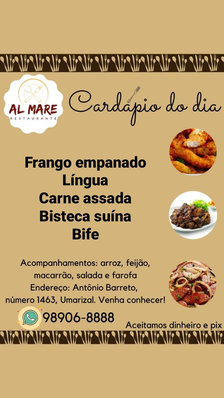 Al mare Restaurante cardápio