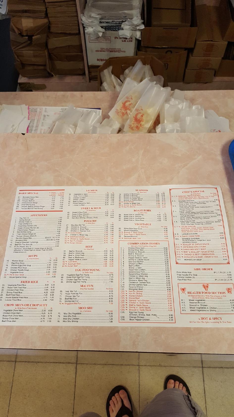 Menu at Dragon Garden Restaurant, Enterprise