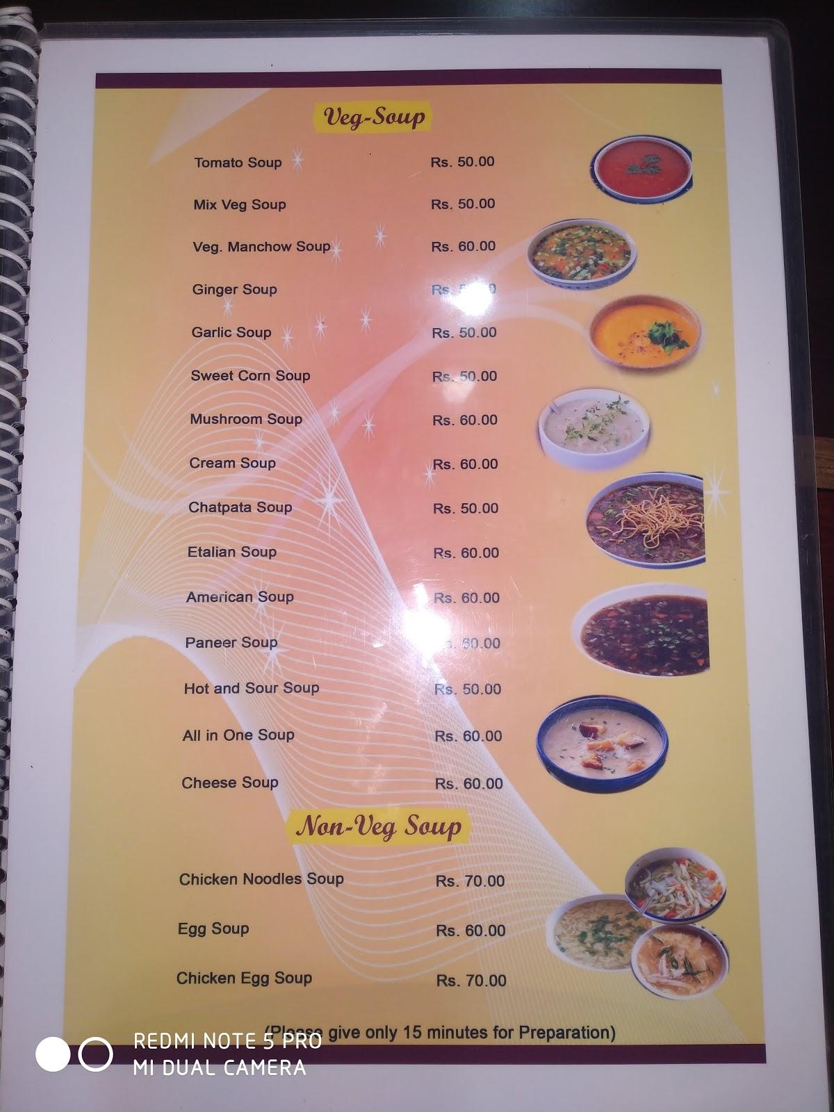 Royal Food menu