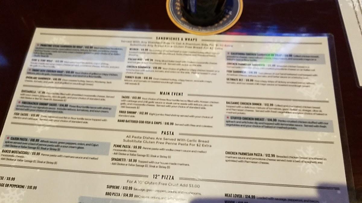 Menu at Front Row pub & bar, Homer Glen