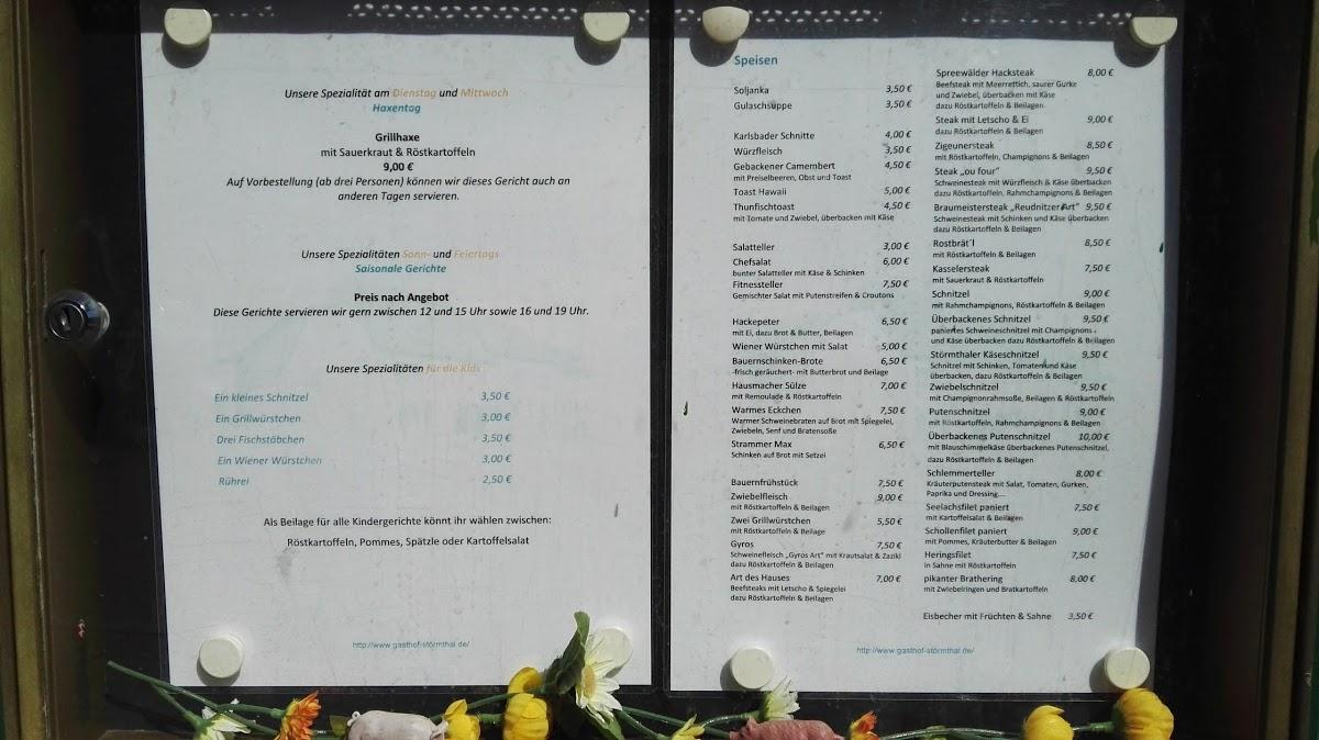 Speisekarte von Gasthof Störmthal restaurant, Großpösna, Rödgener Str. 8