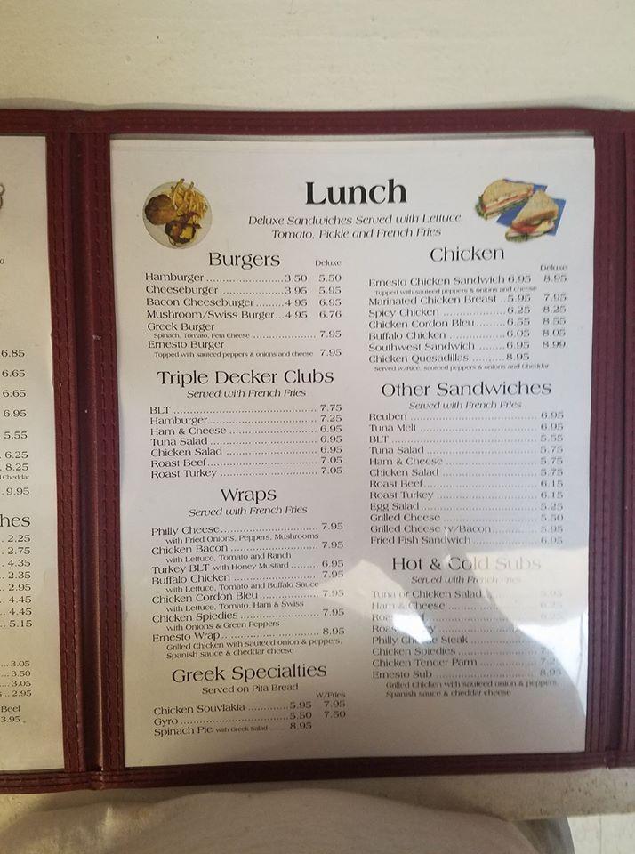 Menu at Ernesto’s Authentic Mexican Restaurant, Owego