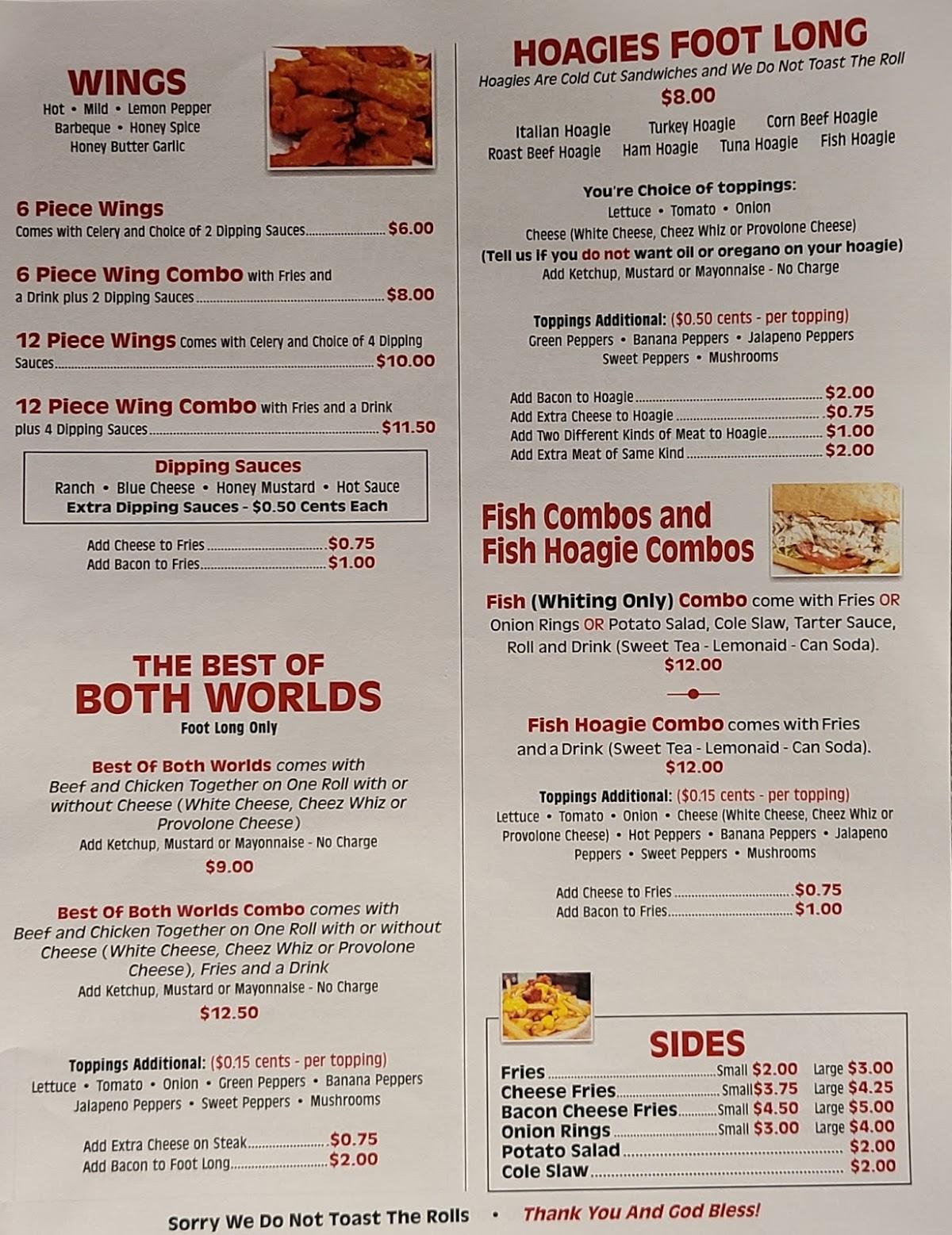 Menu at Philly Cheese Steak restaurant, Danville