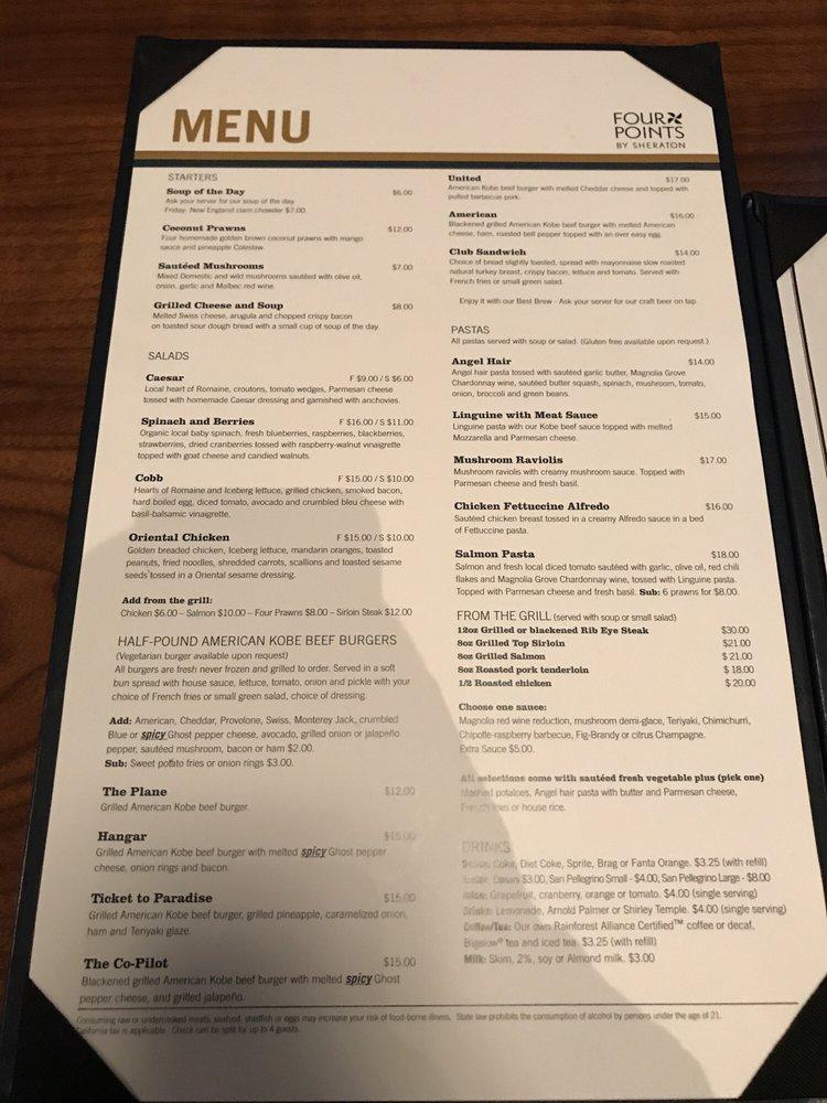 Menu at Hangar Bar and Grill, San Jose