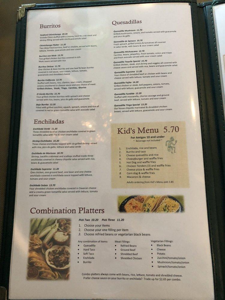 Menu at Tequila Grill & Cantina pub & bar, Charlotte Hall