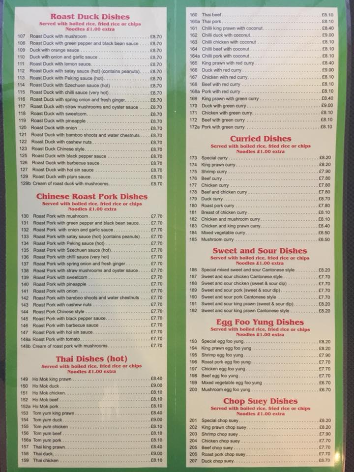 Menu at Eighty Eight fast food, Thurso