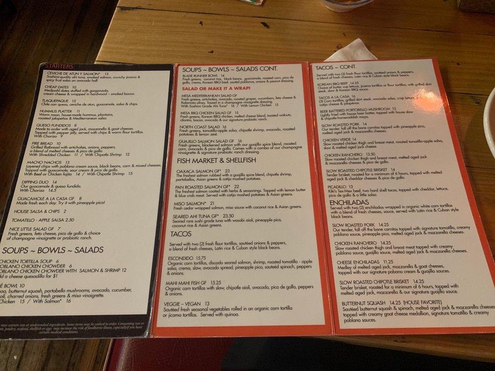 Menu at Table Mesa Bistro with Bakery & Market, Bentonville