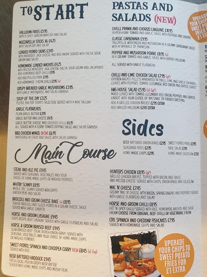 Menu at Horse & Groom pub & bar, Doncaster, Nutwell Lane