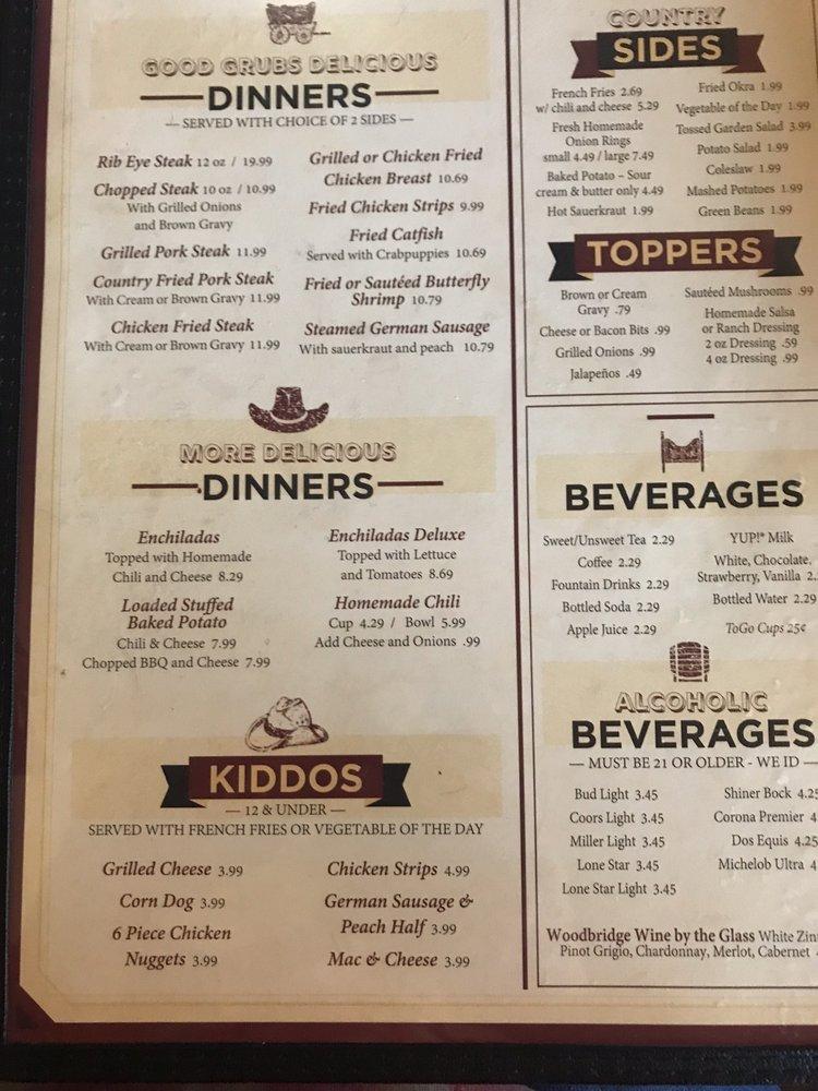 Menu at Gg's Corner Cafe, Marion