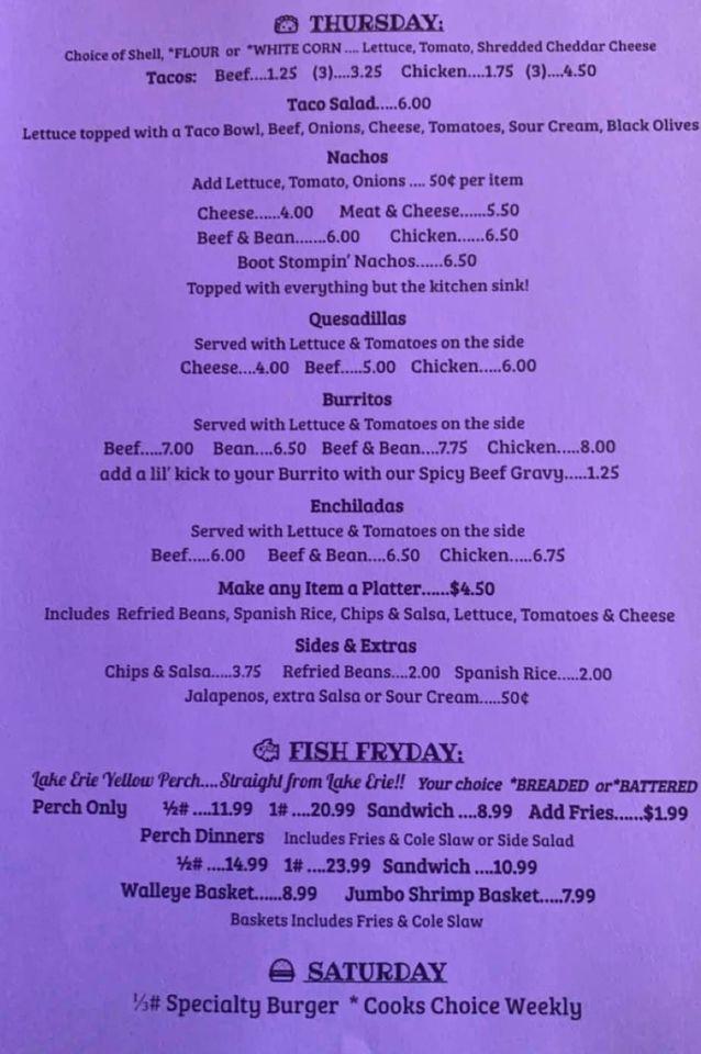 Menu at Front Street Cafe, Pemberville