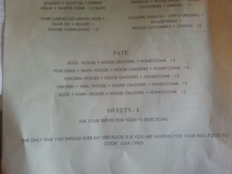 Menu at JUICE by fish thymewine bar, Acworth