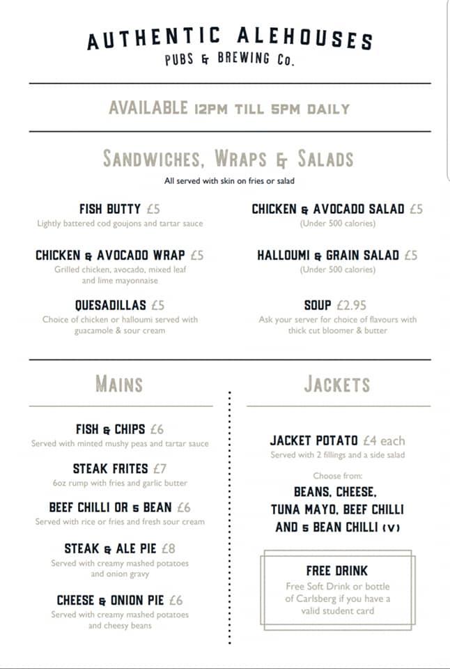 Menu at The Southport Tavern pub & bar, Southport