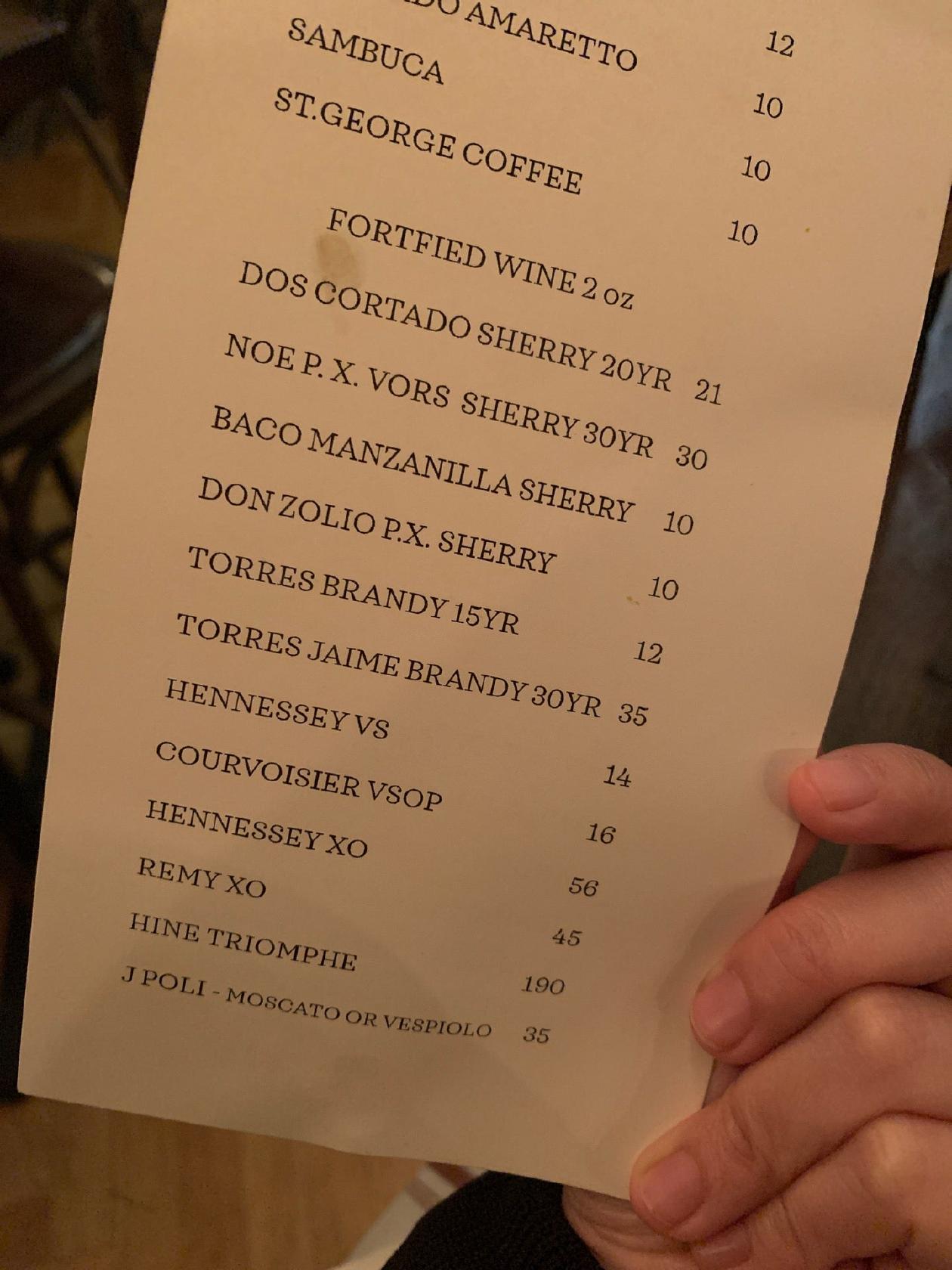 Menu at Bota Tapas & Paella Bar, San Francisco