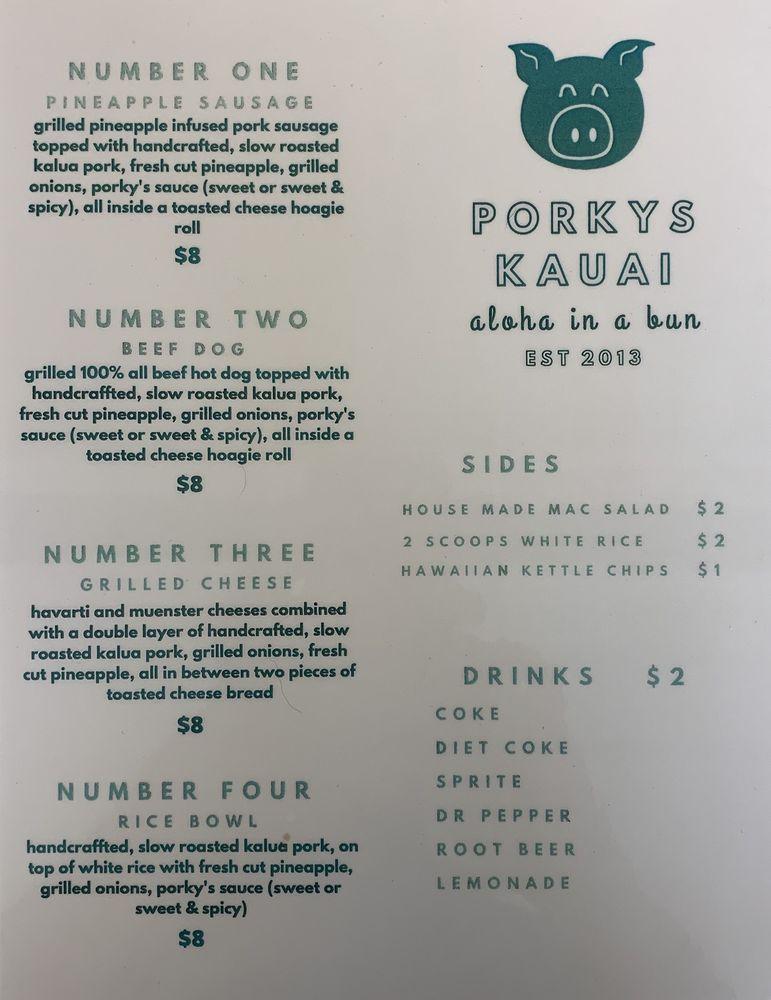 Menu at Porky's Kaua'i BBQ, Lehi