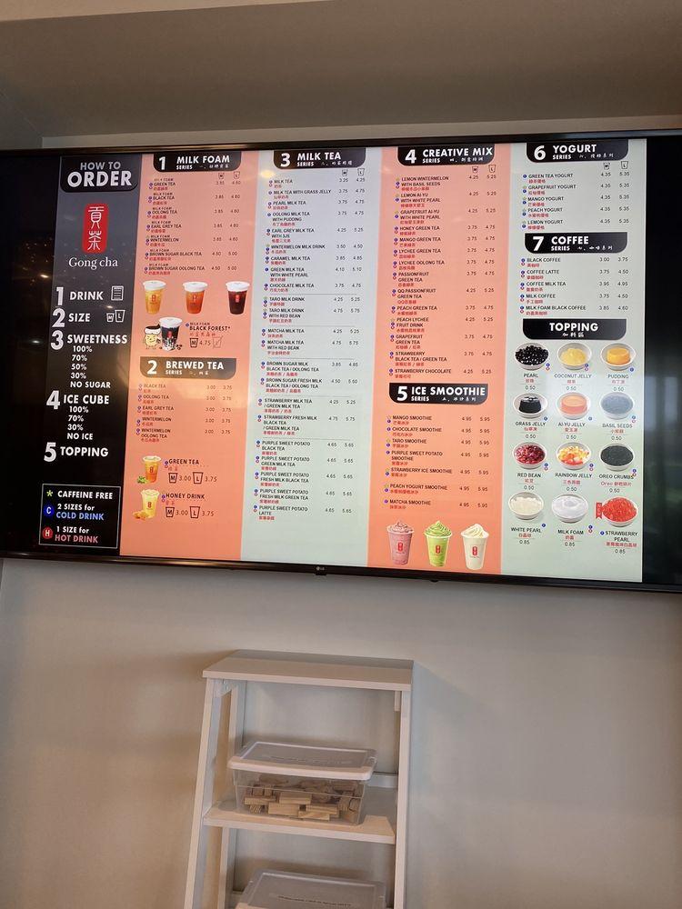 Menu at Gong cha Bel Air cafe, Bel Air