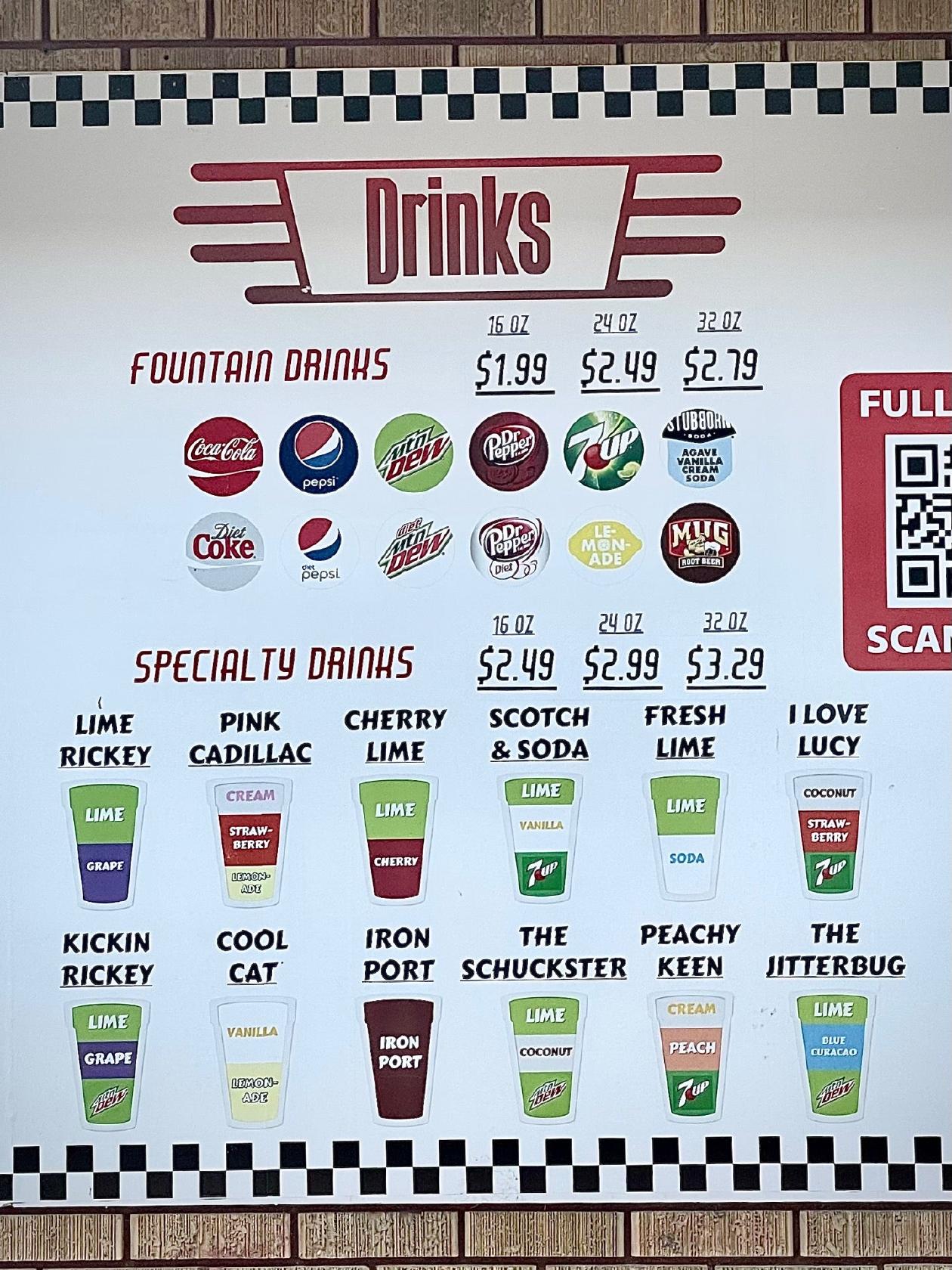 Menu at Peach City fast food, Brigham City