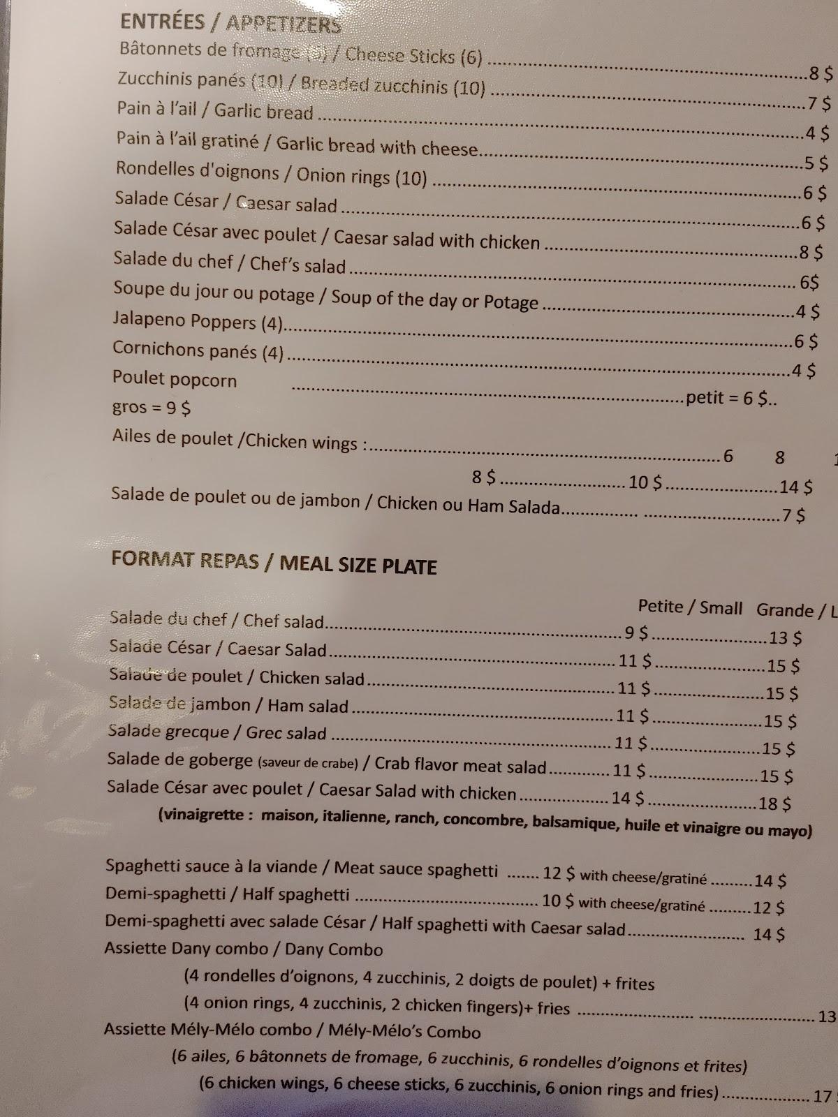 Menu at Café Cosy Janie, Gatineau