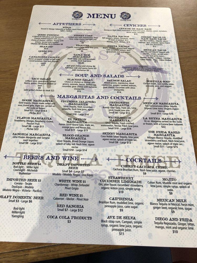 Menu at Fiesta Azul Tequila House pub & bar, Melbourne