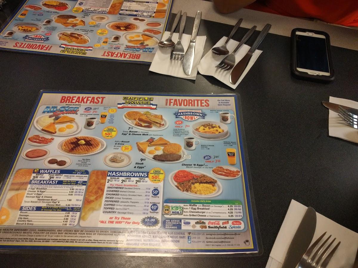 Menu at Waffle House restaurant, Norfolk, Ingleside Rd